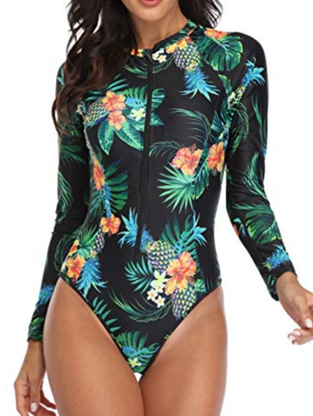 Daci Rash Guard Long Sleeve 1pc Swimsuit Zipper Surfing UPF 50 Summer SZ S:NWot